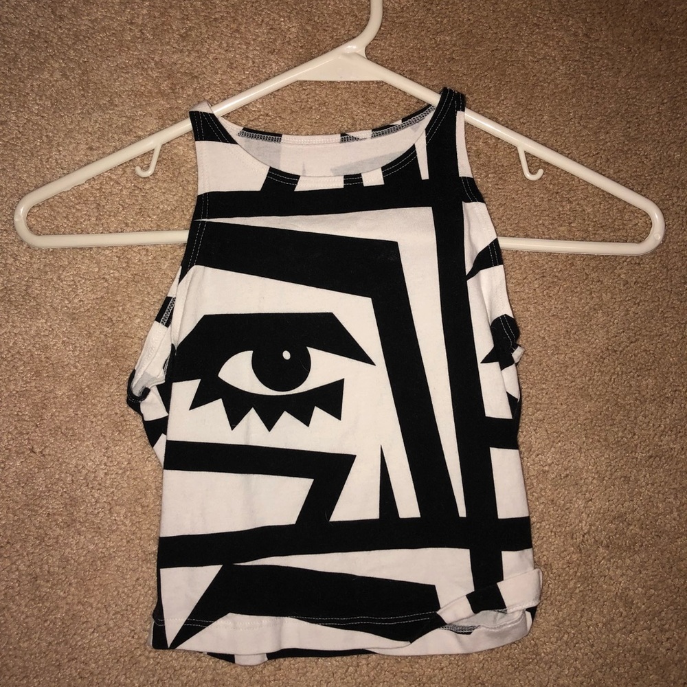 Black and White printed crop top